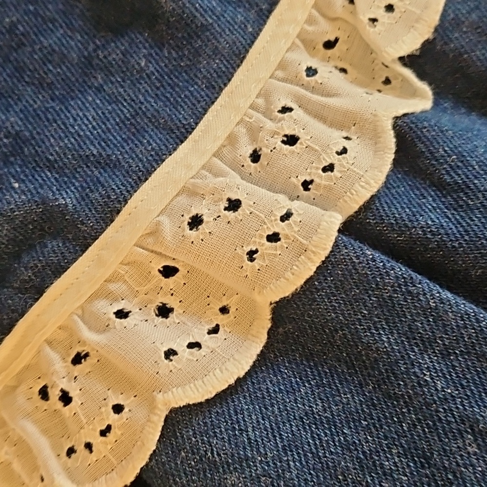 Hand Sewn Vintage Denim Skit With Eyelet Details - Picture 3 of 12